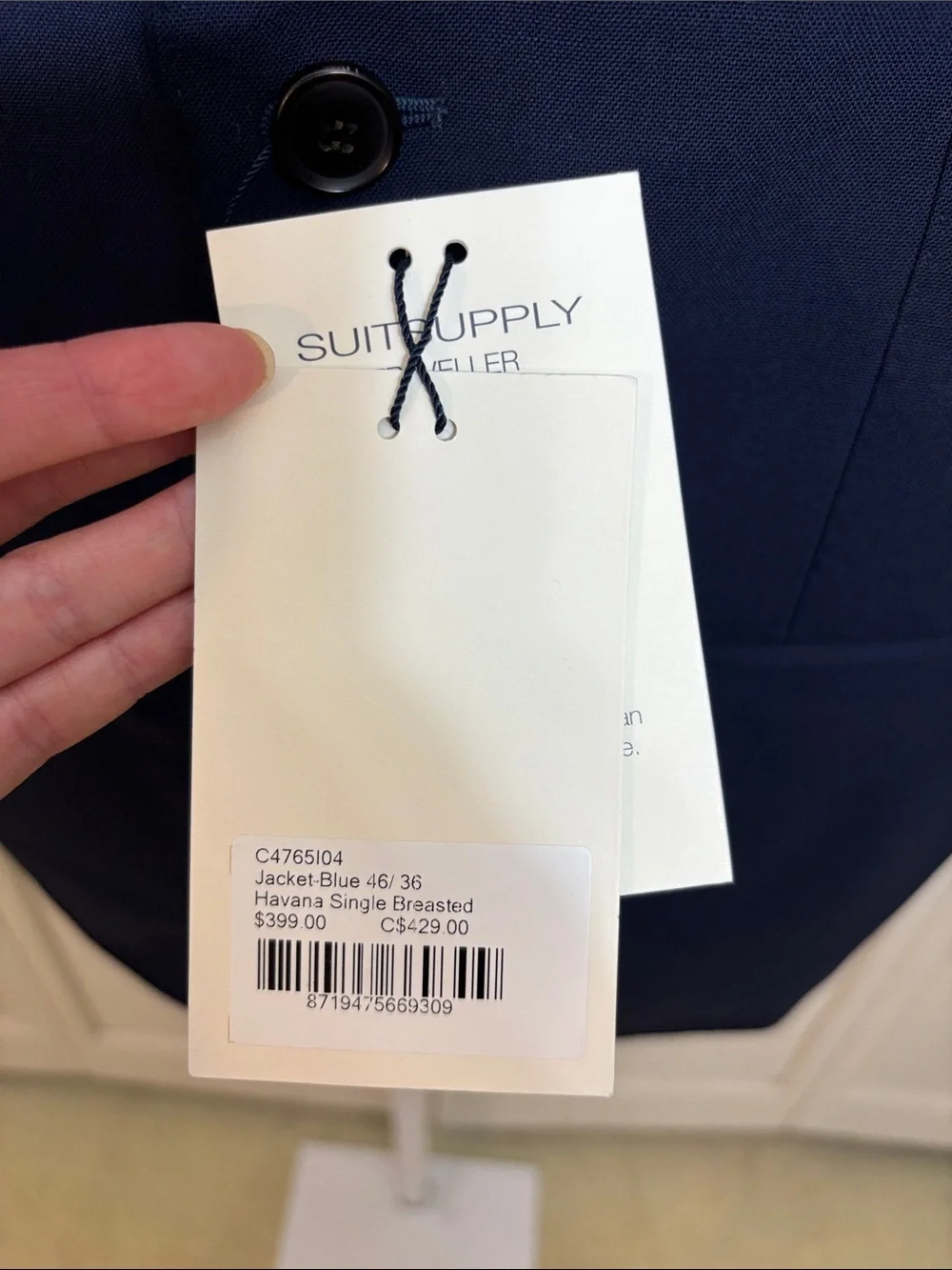 NWT Suitsupply Havana Single Breasted Single-Button Sport Coat Size 36